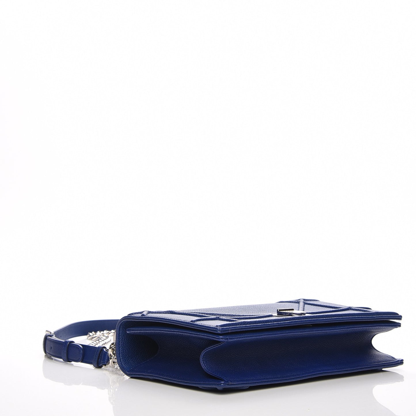 Grained Calfskin Medium Diorama Flap Bag Bleu De Minuit