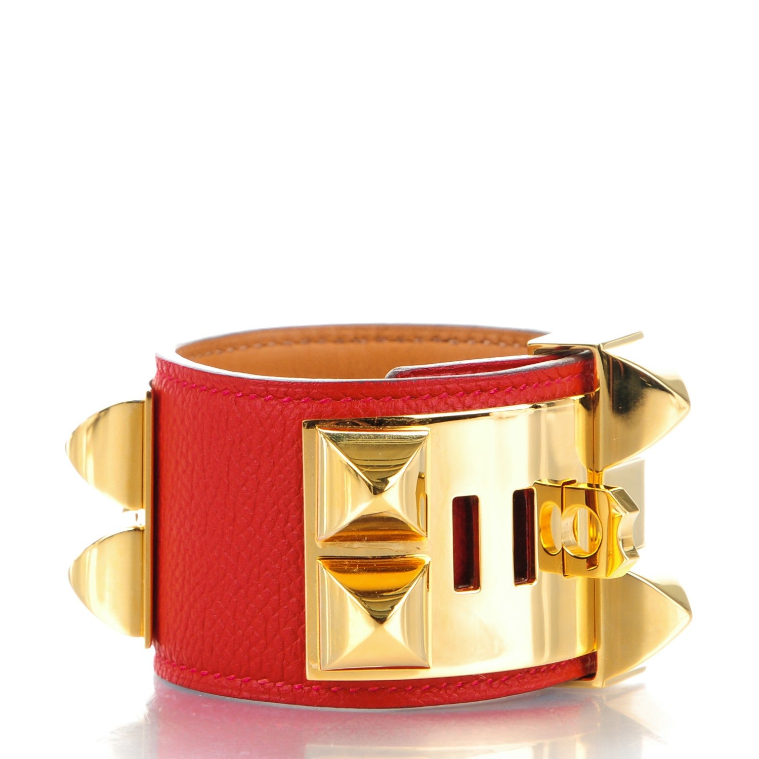 Hermes Epsom Collier De Chien CDC Bracelet S Rouge Casaque 3 of 7