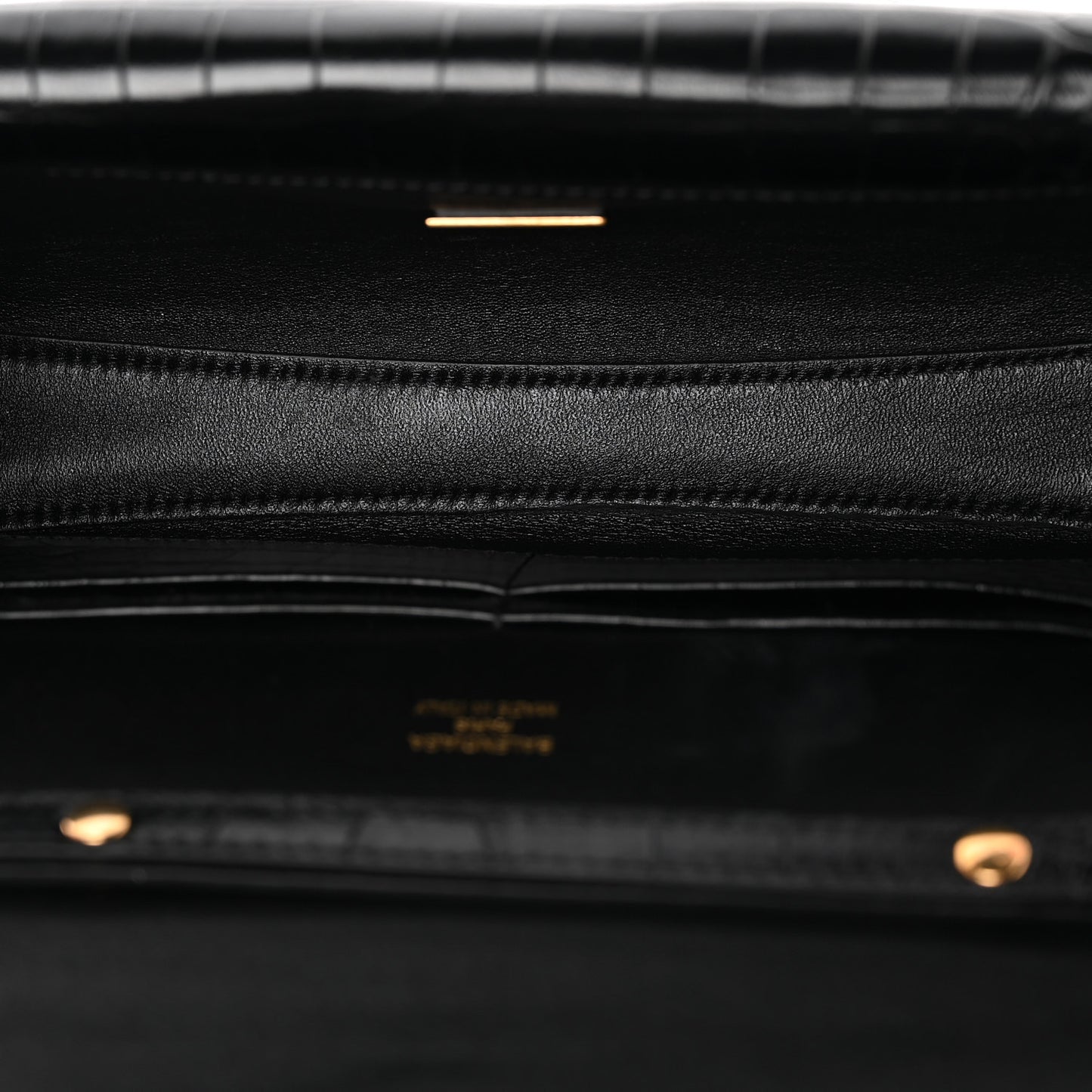 Crocodile Embossed Small Bel Air Clutch On Strap Black