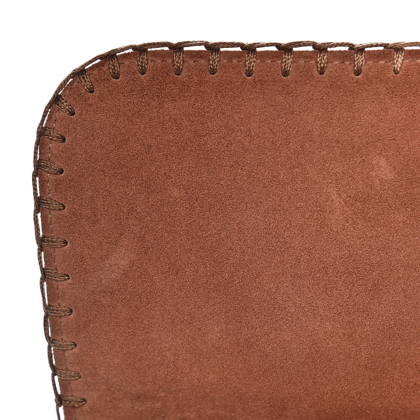 Suede Calfskin Stitch Flap Light Brown