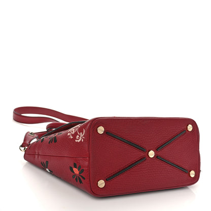 Valentino Garavani Alce Printed Calfskin Flower Embroidered Demilune Double Handle Satchel 4 of 12