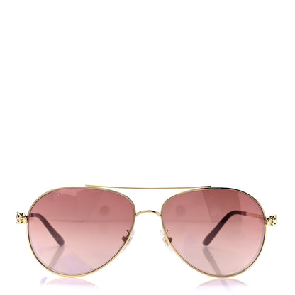 Cartier Panthere De Cartier Aviator 140 Sunglasses Gold 2 of 9