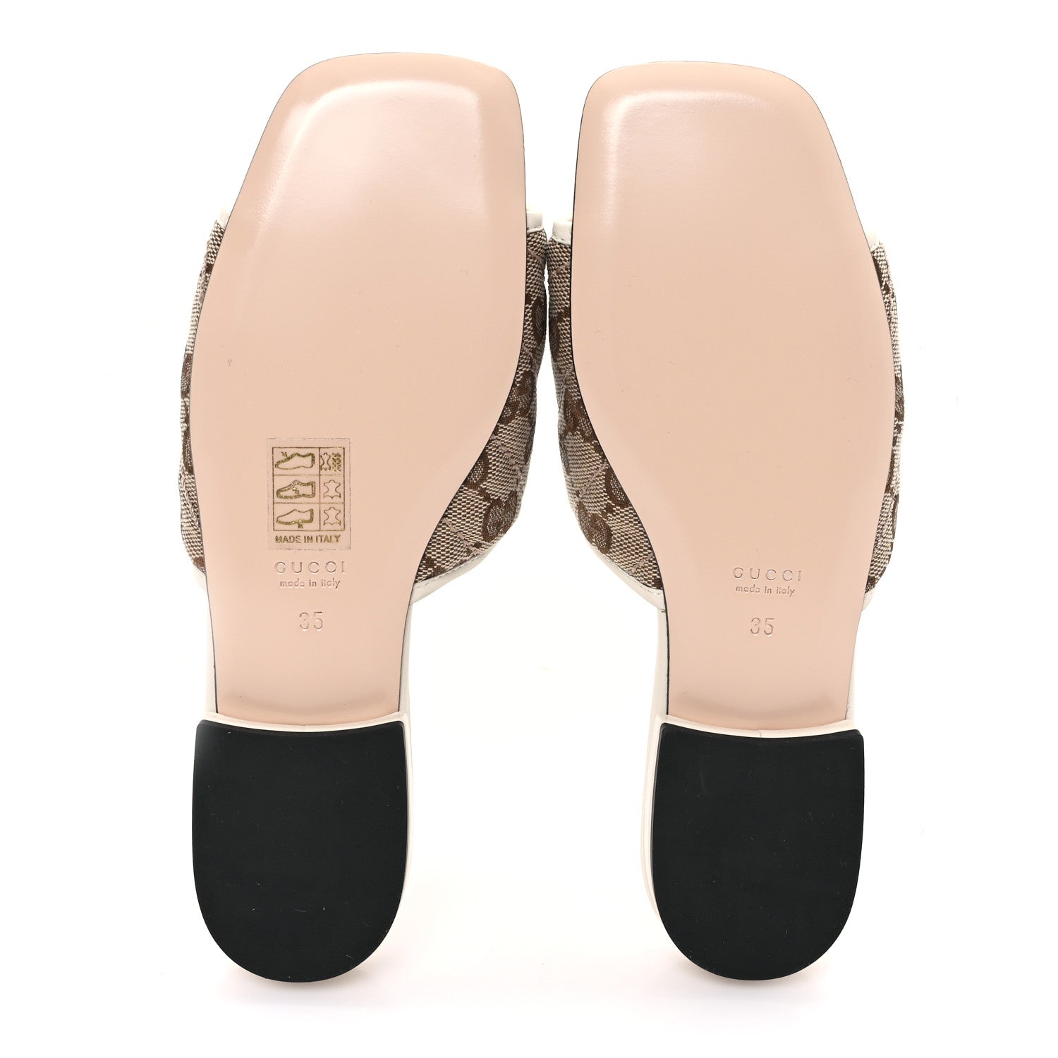 Gucci Monogram Matelasse Diagonal GG Marmont Flat Slide Sandals 35 Beige Ebony Mystic White 6 of 10