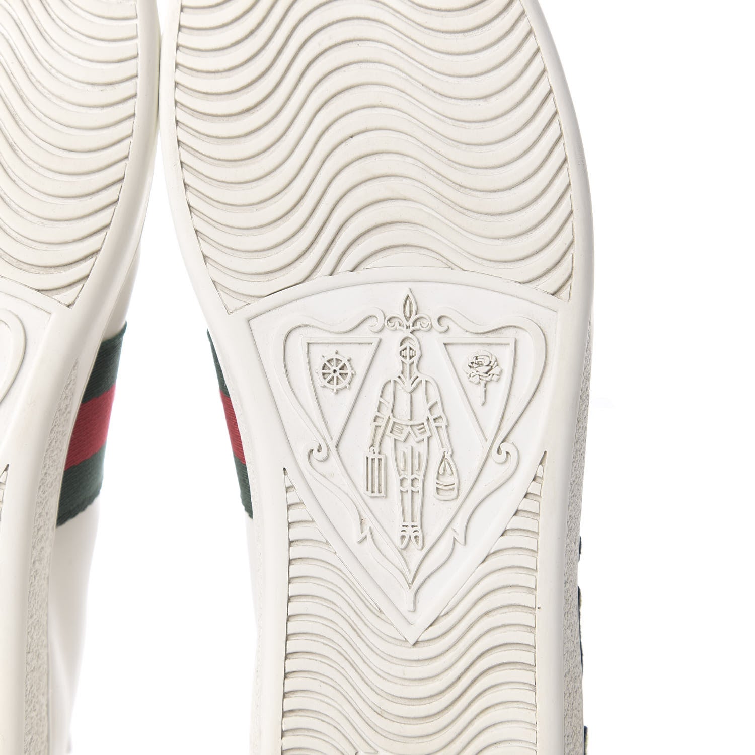 Gucci Calfskin Web Floral Embroidered Ace Sneakers 38 White 7 of 9
