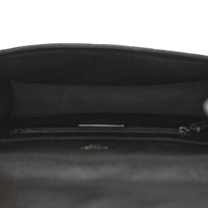 Saint Laurent Grain De Poudre Textured Mixed Matelasse Large Triquilt Monogram Monochrome Satchel Black 5 of 10