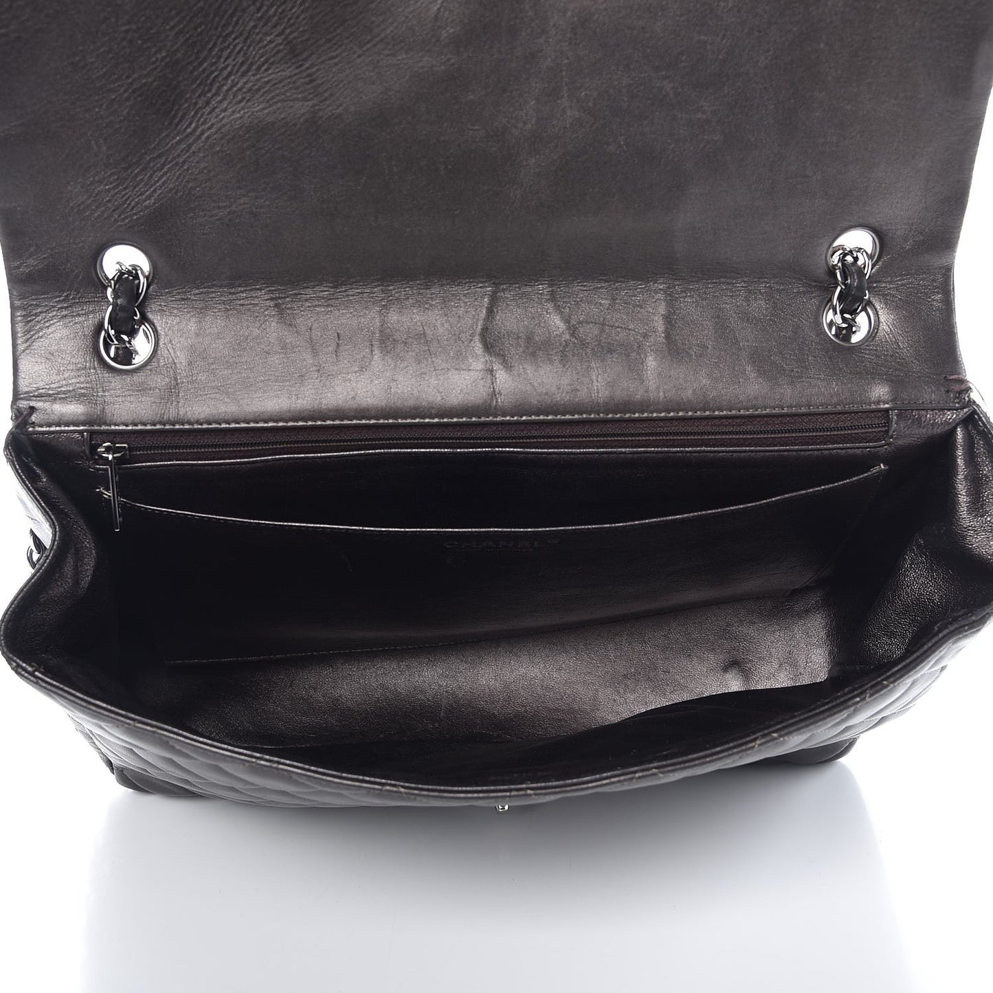 Lambskin Quilted Maxi Single Flap Grey