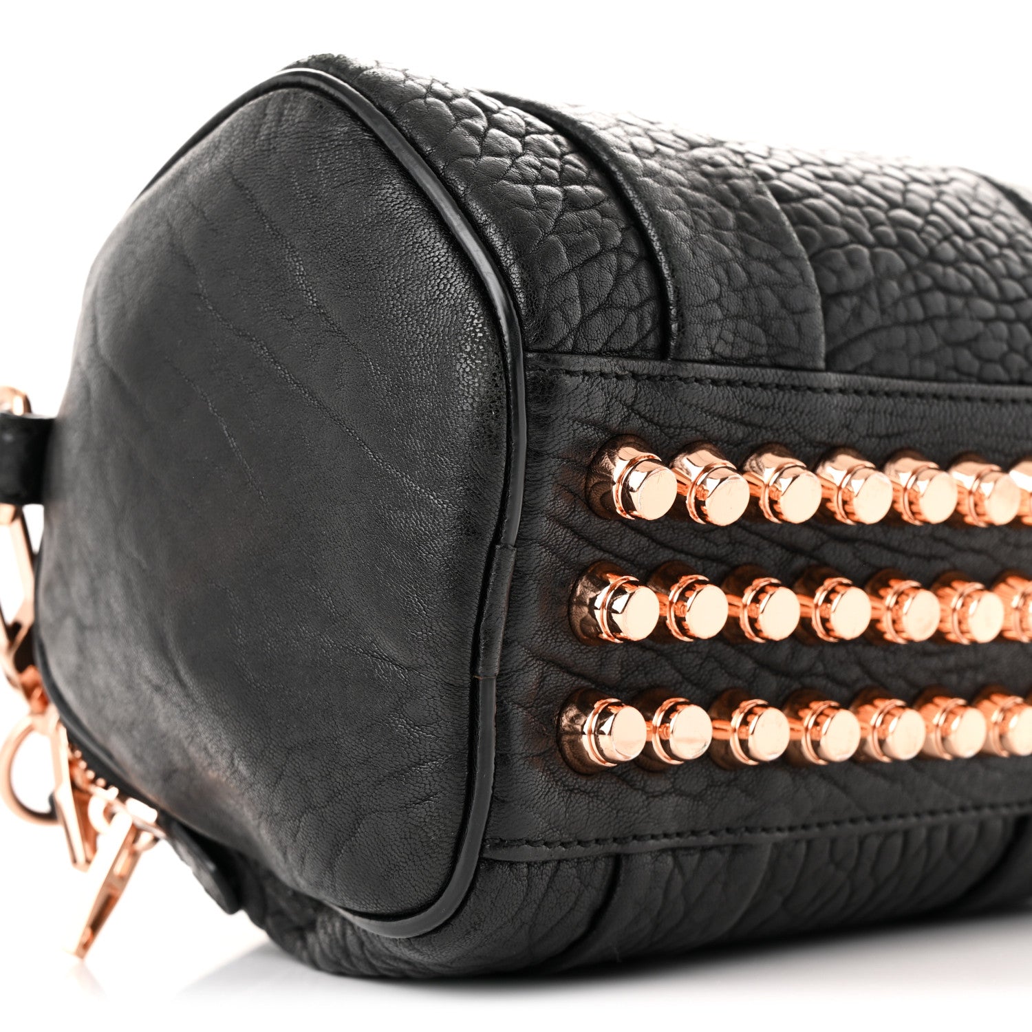 Alexander Wang Pebbled Lambskin Mini Rockie Black Rose Gold Hardware 9 of 10