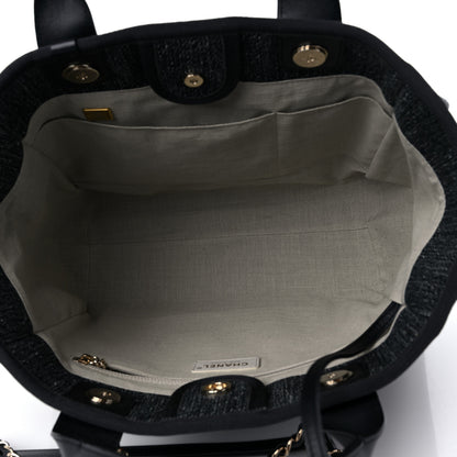 Chanel Mixed Fibers Small Deauville Tote Navy Blue 6 of 10