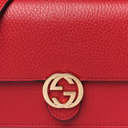 Gucci Dollar Calfskin Interlocking G Chain Wallet Red 7 of 9