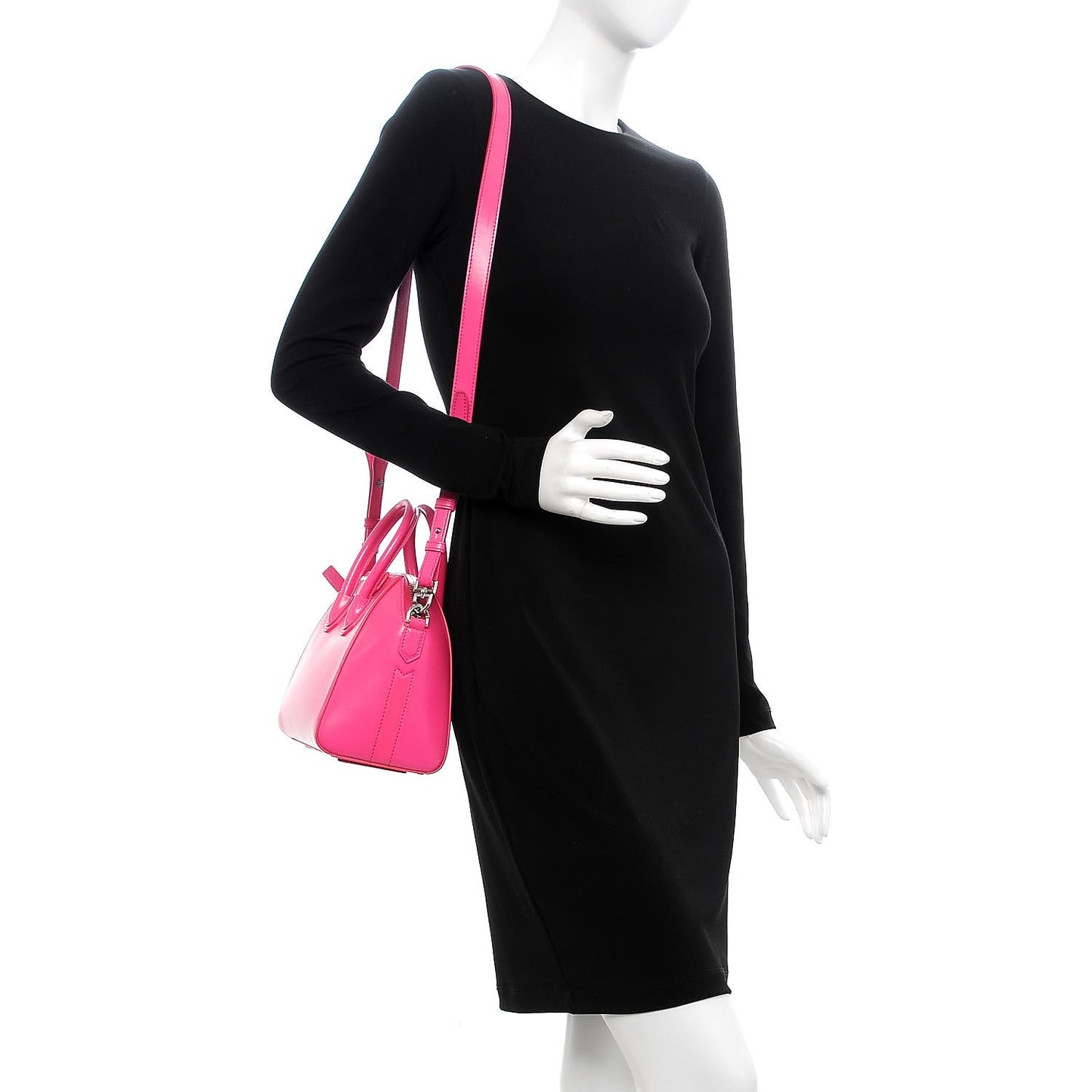 Shiny Lord Calfskin Mini Antigona Shocking Pink