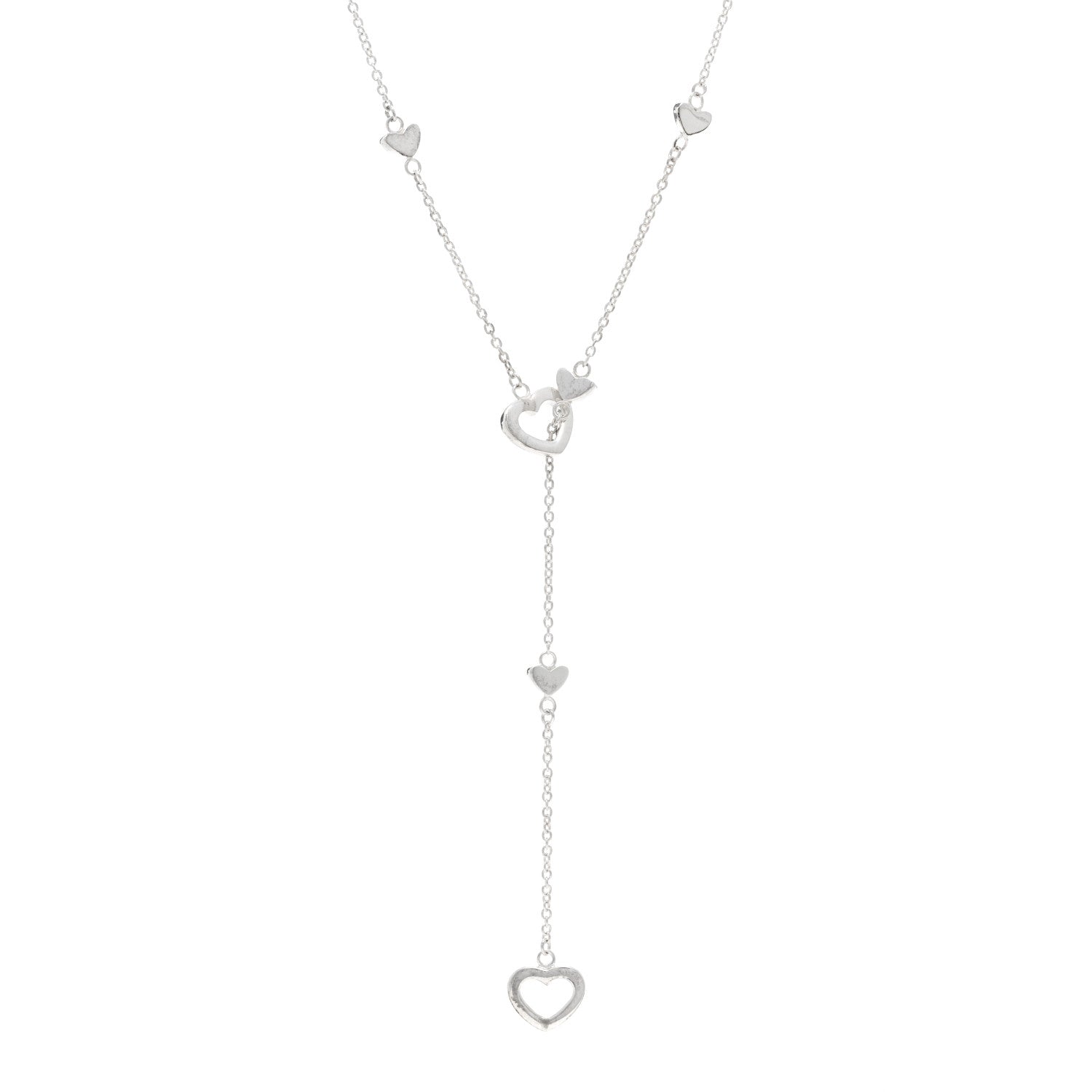 Tiffany Sterling Silver Heart Lariat Necklace 1 of 4