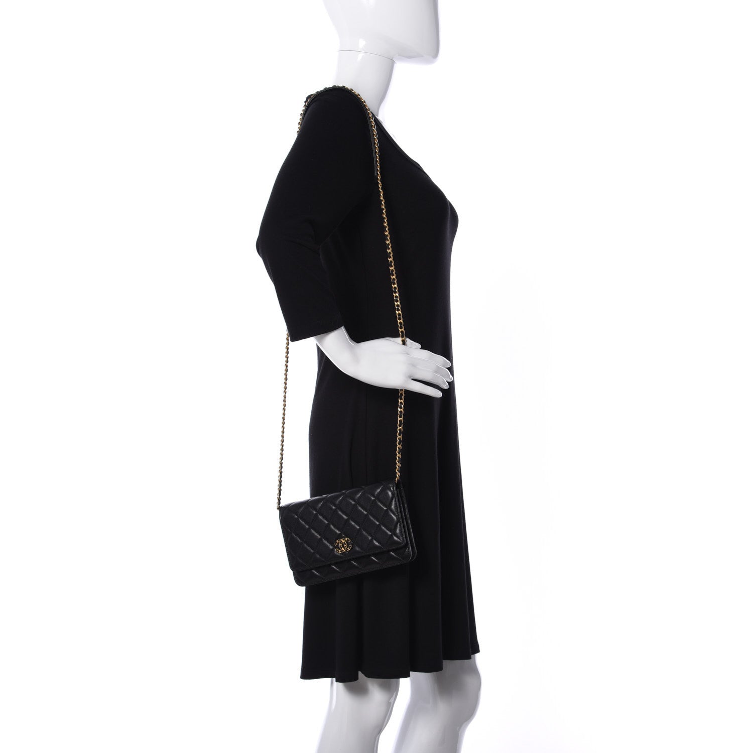 Chanel Lambskin Quilted Infinity Wallet On Chain WOC Black 2 of 9