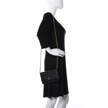 Chanel Lambskin Quilted Infinity Wallet On Chain WOC Black 2 of 9