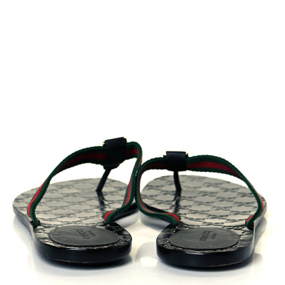 Gucci Nylon Guccissima Web Womens Thong Sandals 41 Green Red Black 5 of 11