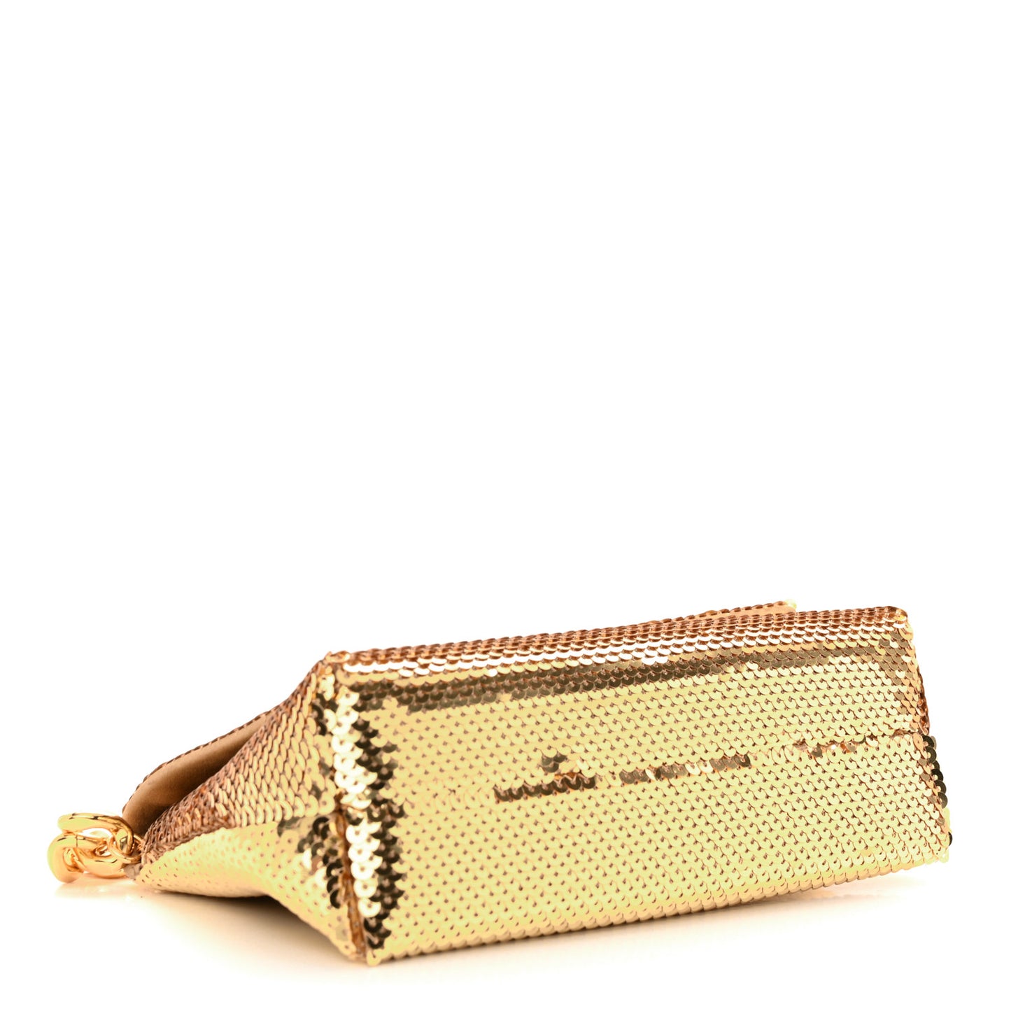Sequin Mini Label Shoulder Bag Gold