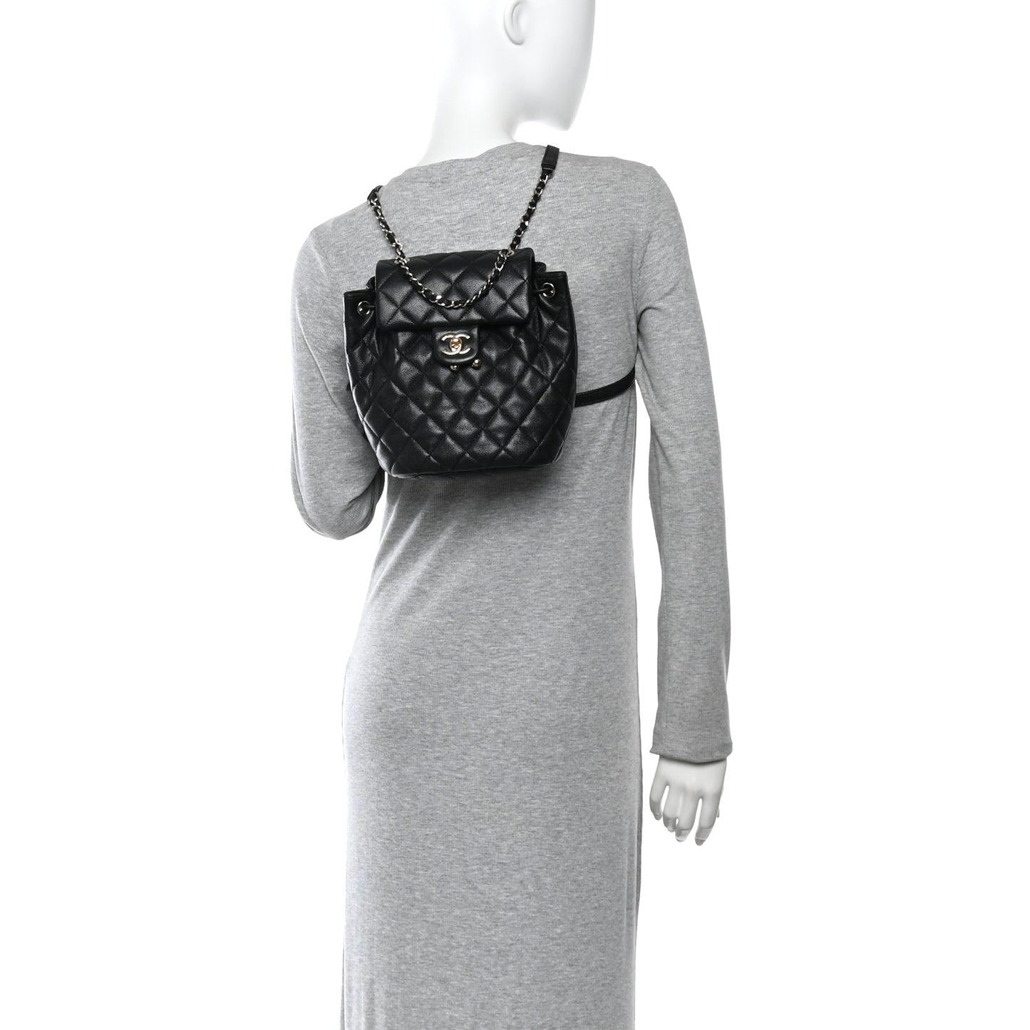 Caviar Quilted Mini Urban Spirit Backpack Black