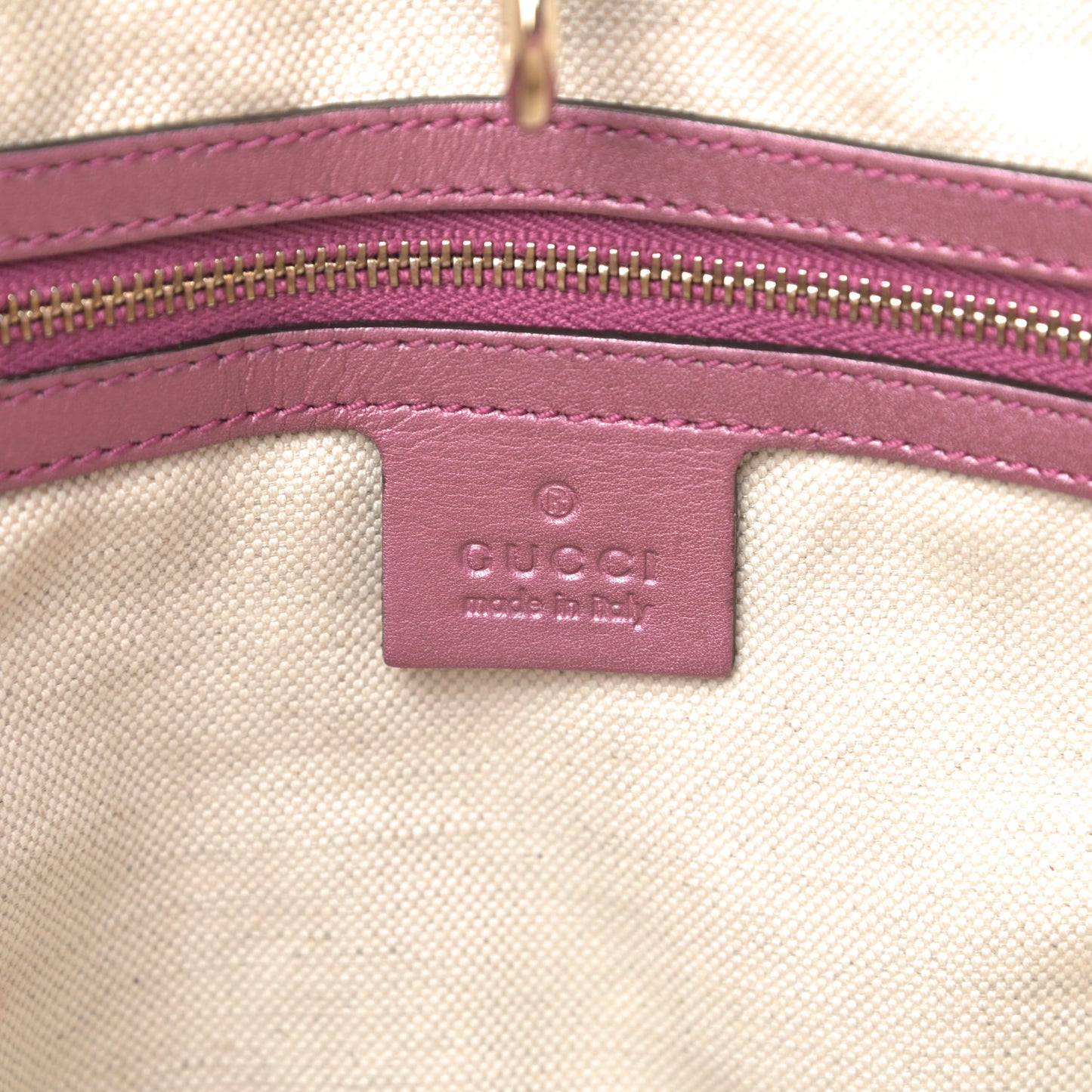 Metallic Soft Guccissima Large Heart Bit Charm Top Handle Tote Fresia Rose
