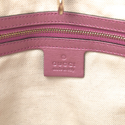 Gucci Metallic Soft Guccissima Large Heart Bit Charm Top Handle Tote Fresia Rose 7 of 22