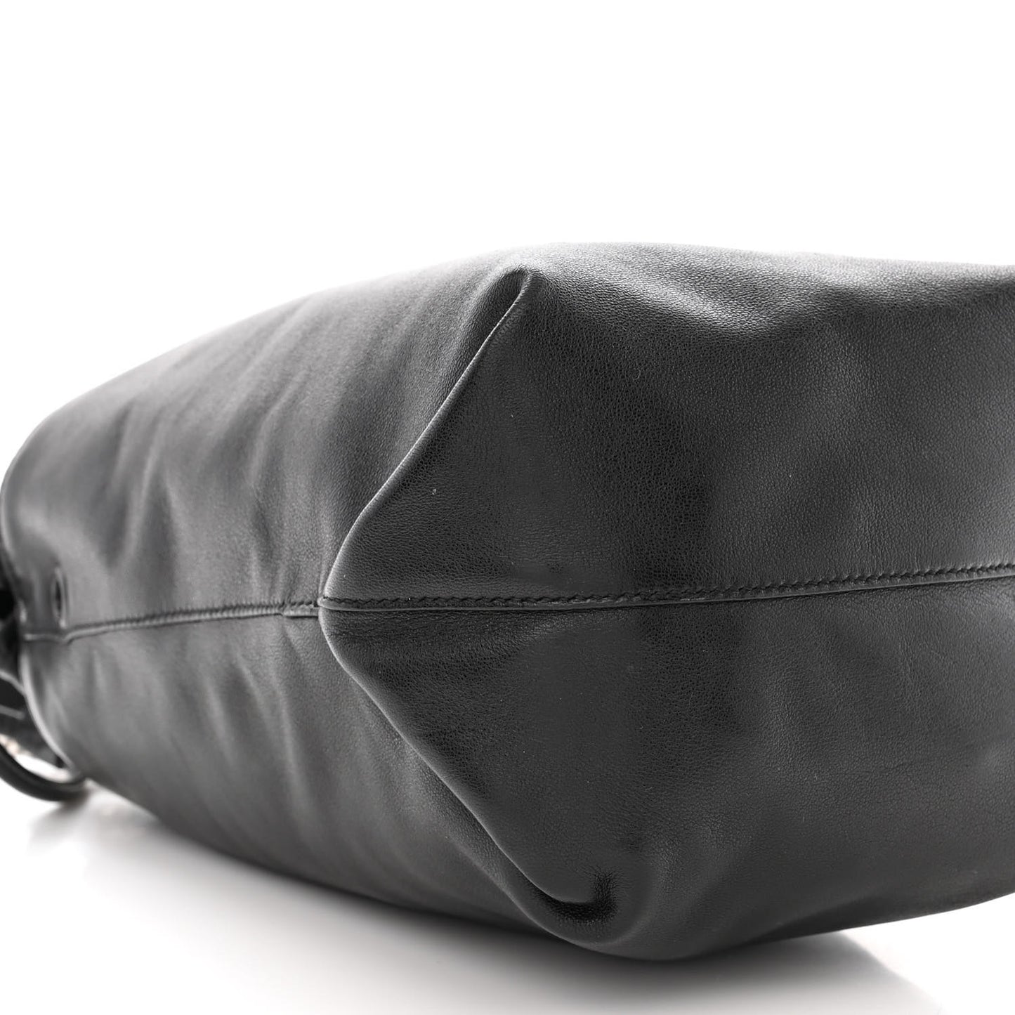 Lambskin Small Teddy Bucket Bag Black