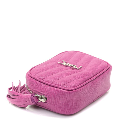 Saint Laurent Grain De Poudre Matelasse Monogram Baby Lou Camera Bag Electric Fuxia 3 of 6