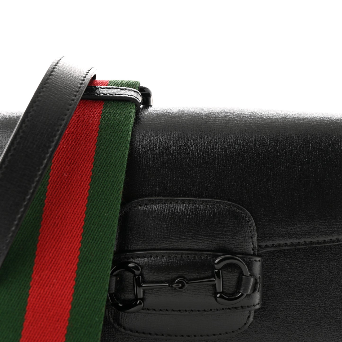 Azalea Calfskin Web Monochrome Mini Horsebit 1955 Shoulder Bag Black