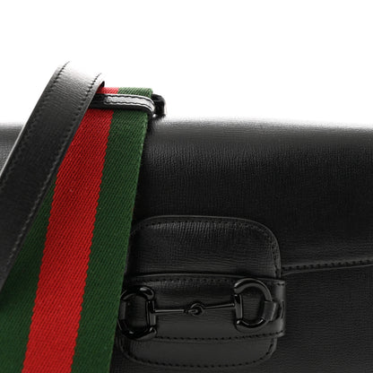 Gucci Azalea Calfskin Web Monochrome Mini Horsebit 1955 Shoulder Bag Black 8 of 10
