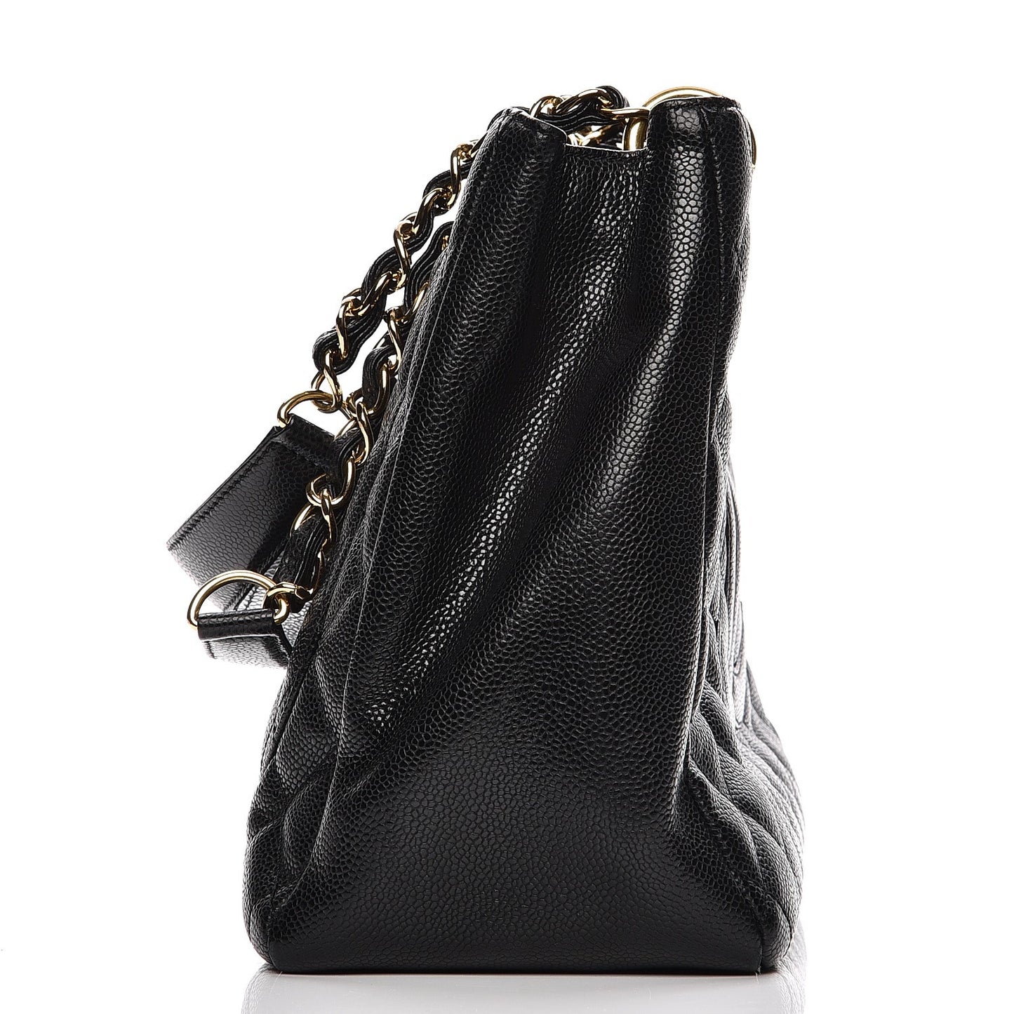 Caviar Quilted Grand Shopping Tote GST Black