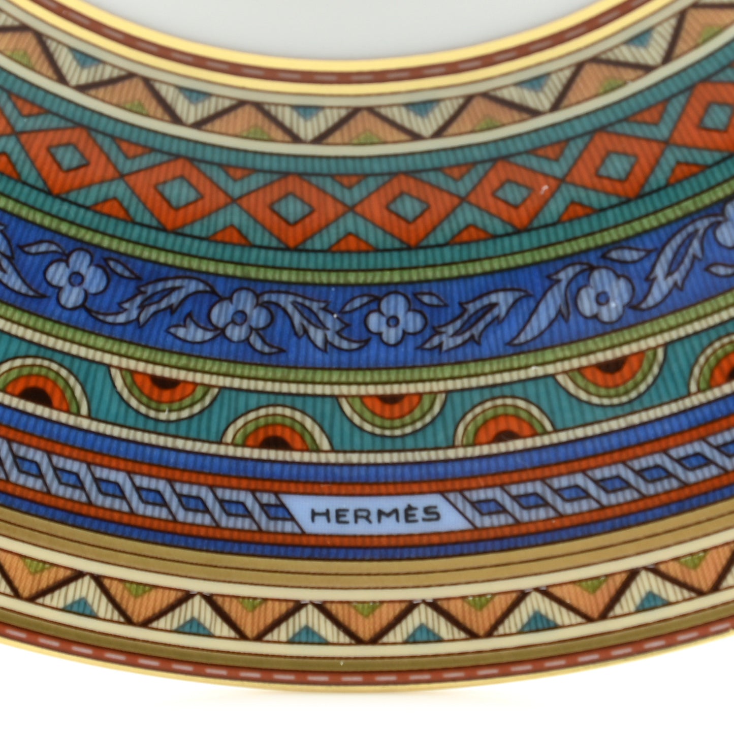 Porcelain Cheval d'Orient Tea Cup and Saucer Set of 2
