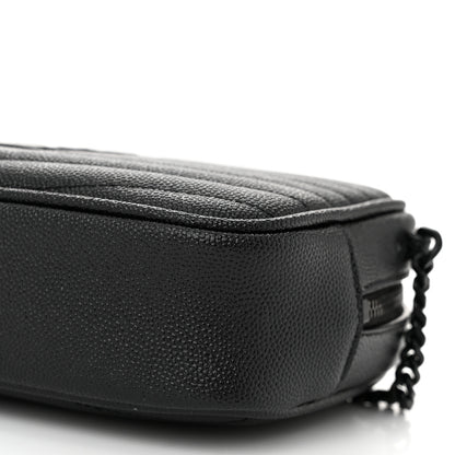 Saint Laurent Grain De Poudre Matelasse Monochrome Monogram Mini Lou Camera Bag Black 10 of 11