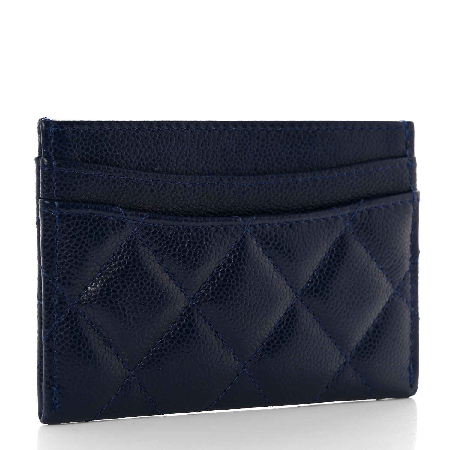 Chanel Caviar Quilted Card Holder Navy 3 of 9