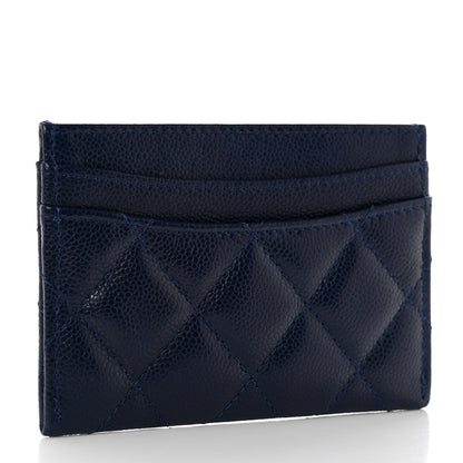 Chanel Caviar Quilted Card Holder Navy 3 of 9