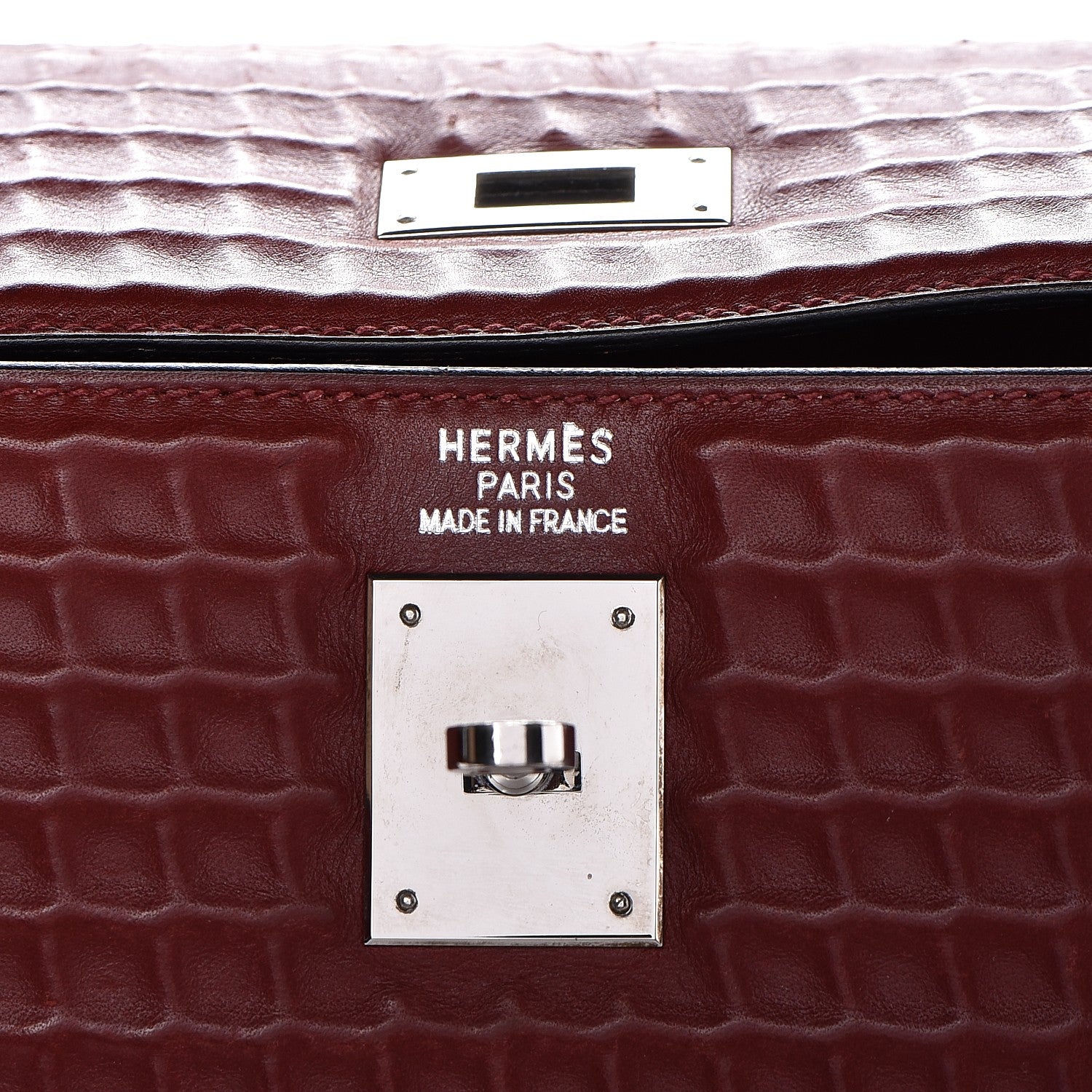Hermes Barenia Sellier Waffle Kelly 35 Rouge H 21 of 34