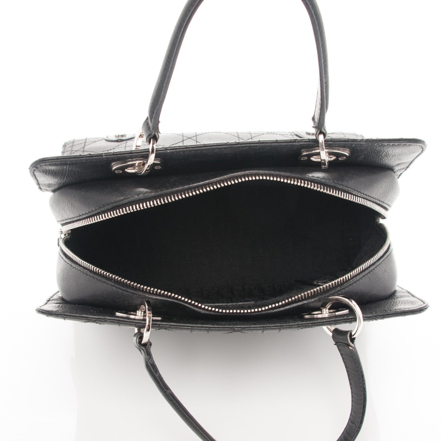 Christian Dior Calfskin Cannage Tote Black 5 of 14