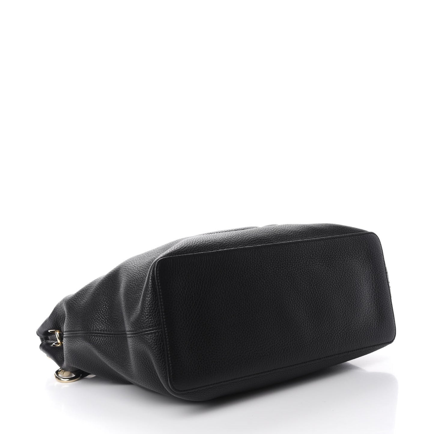 Pebbled Calfskin Large Soho Hobo Black