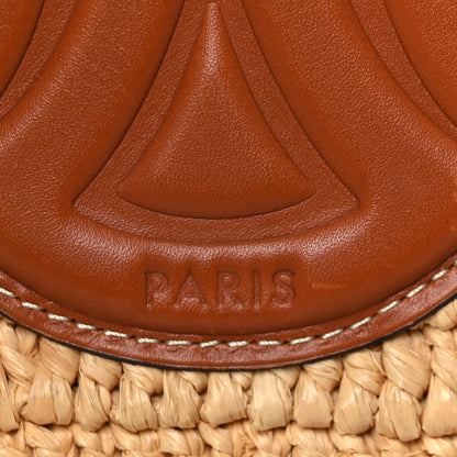 Celine Raffia Calfskin Triomphe Drawstring Bucket Natural Tan 11 of 11