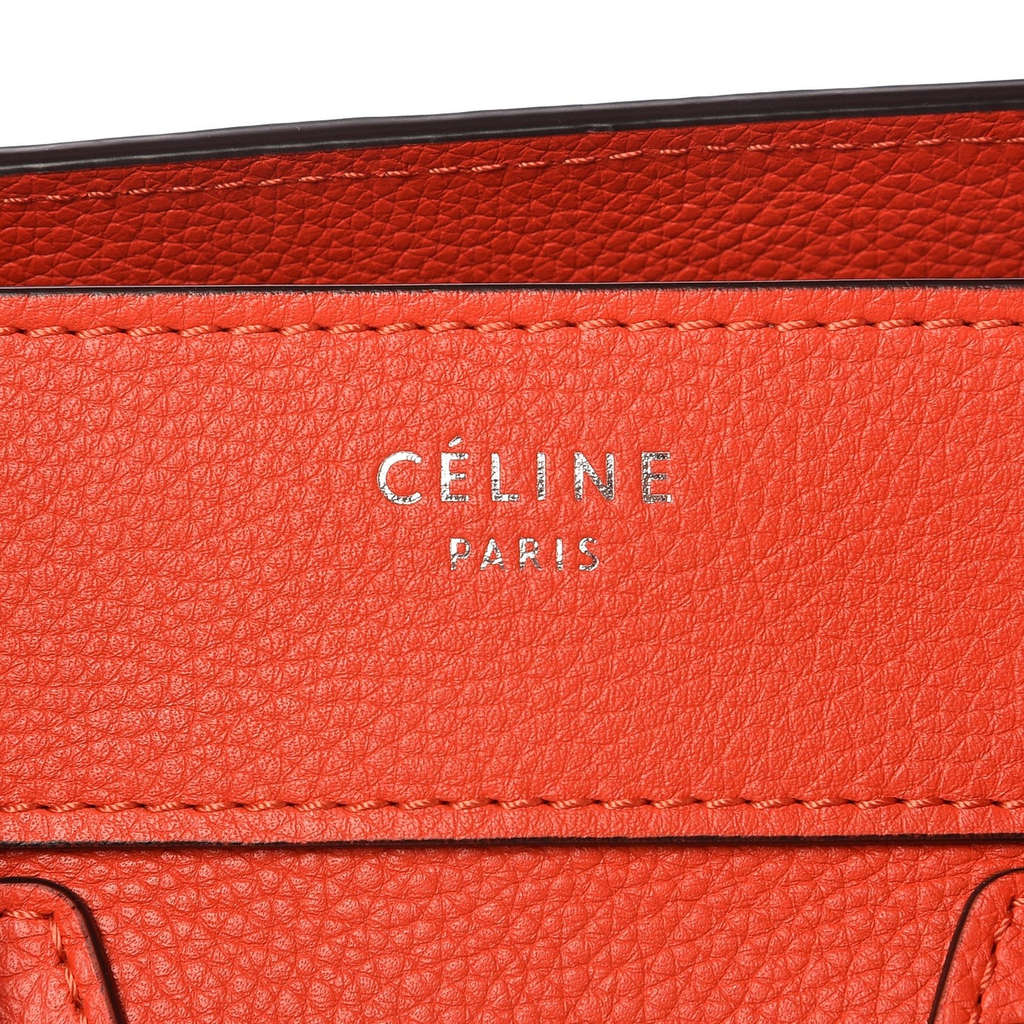 Drummed Calfskin Micro Luggage Vermillion