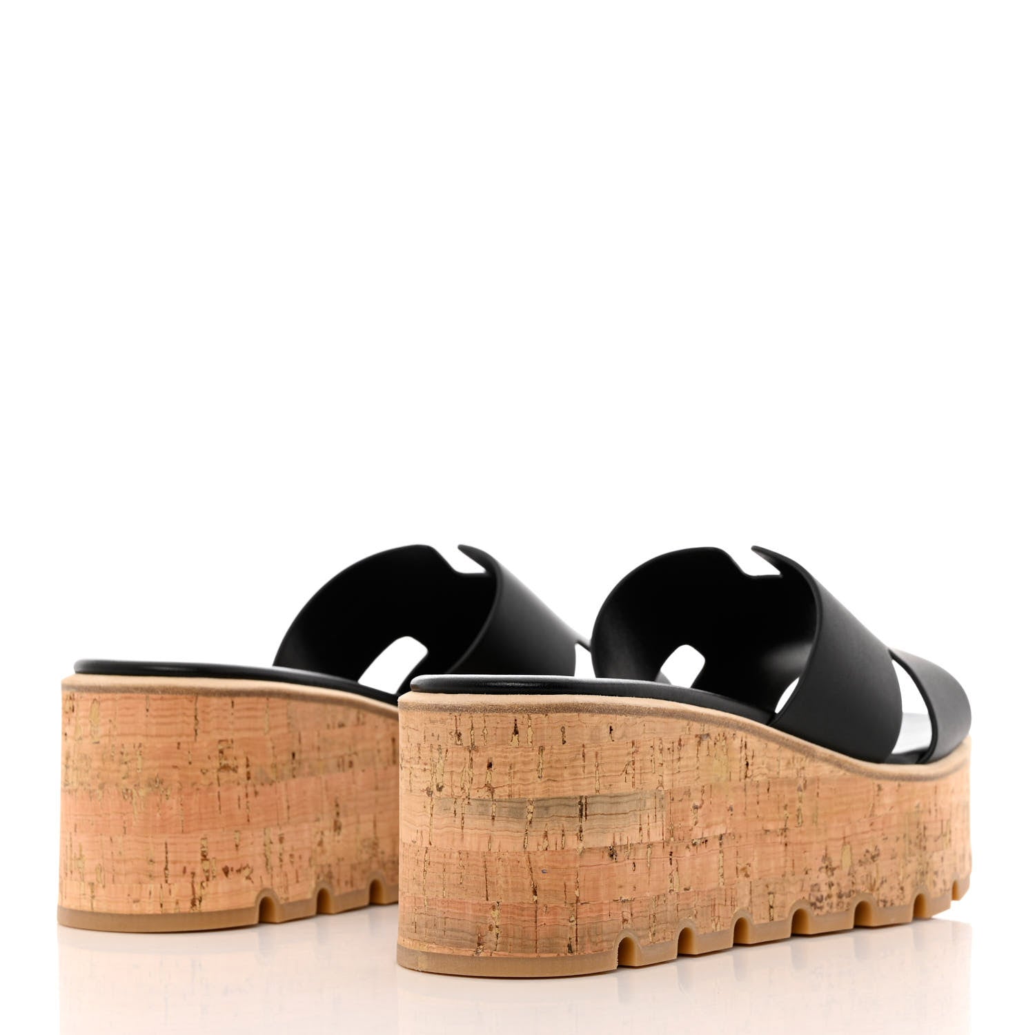 Hermes Calfskin Cork Eze 30 Sandals 39 Black 4 of 9