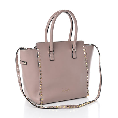 Valentino Garavani Vitello Rockstud Double Handle Tote Poudre 2 of 8