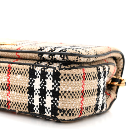 Burberry Calfskin Boucle Check Small Lola Chain Bag Archive Beige 10 of 11