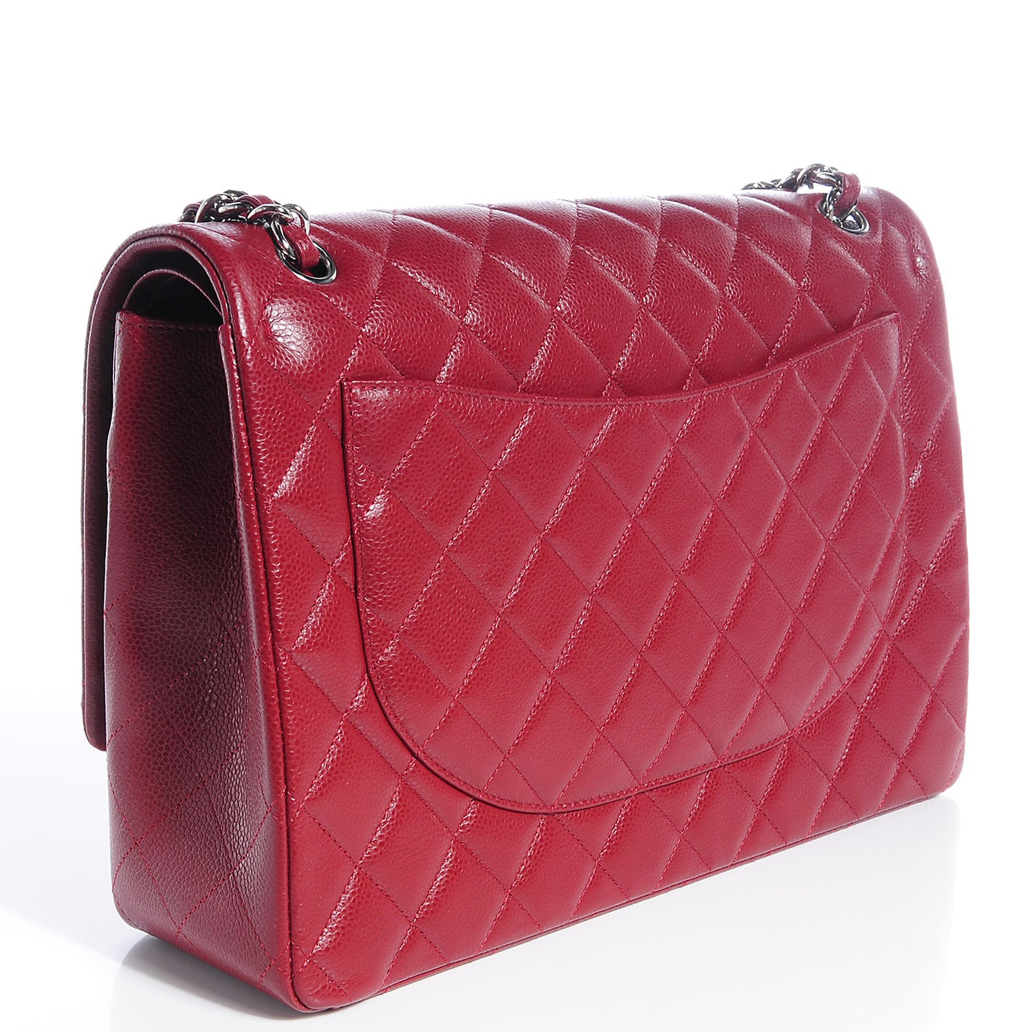 Caviar Quilted Maxi Double Flap Red