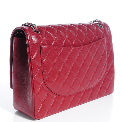 Chanel Caviar Quilted Maxi Double Flap Red 3 of 9