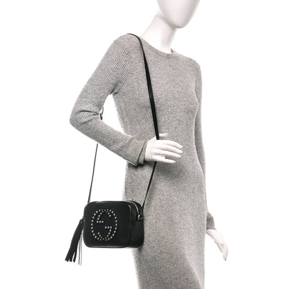 Gucci Pebbled Calfskin Studded Small Soho Disco Bag Black 2 of 6