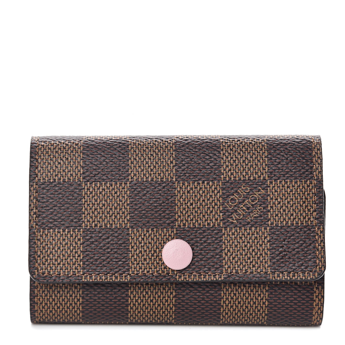 Damier Ebene Multicles 6 Key Holder Rose Ballerine