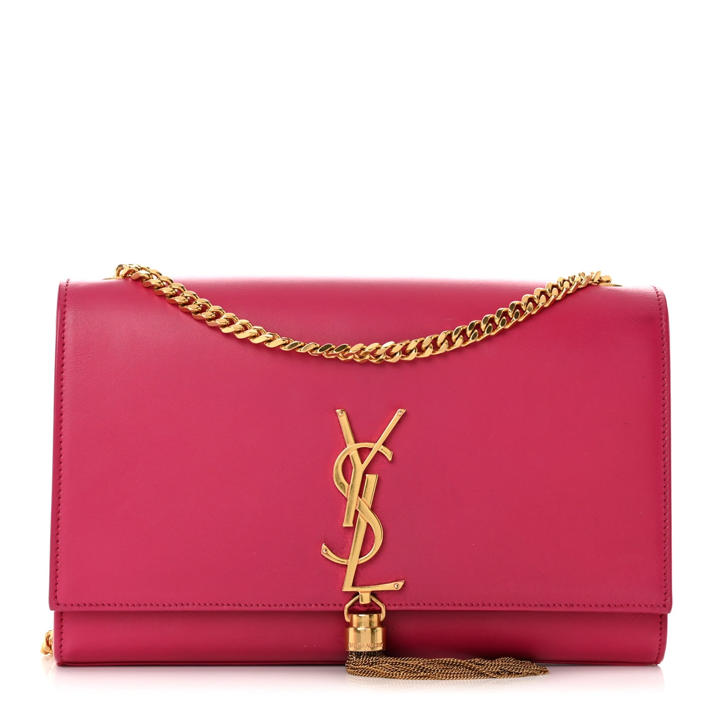 Smooth Calfskin Classic Monogram Kate Tassel Chain Wallet Pink