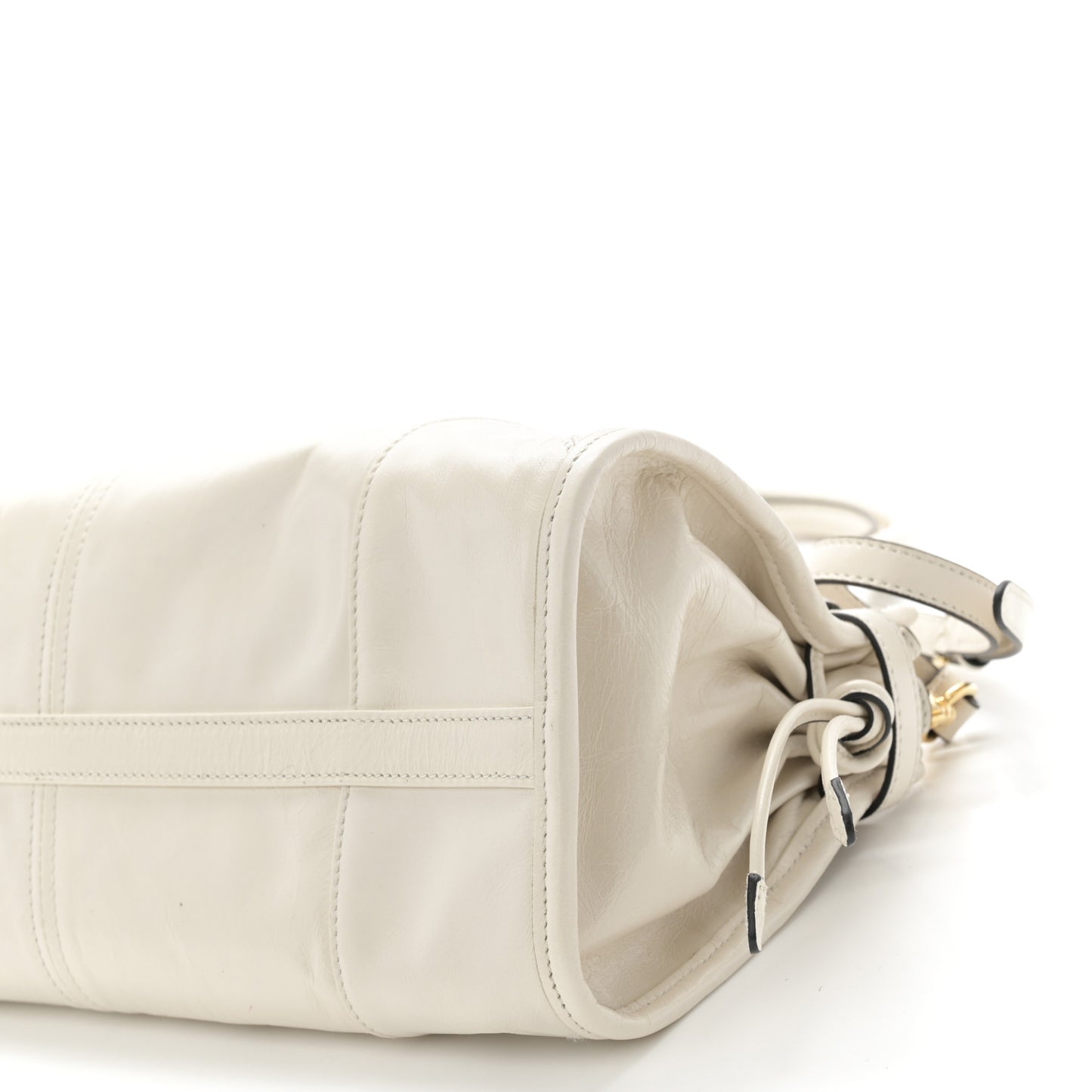 Shiny Nappa Medium Bonnie Shoulder Bag White