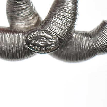 Chanel Crystal CC Twisted Earrings Silver 4 of 5