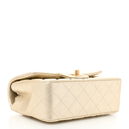 Chanel Metallic Lambskin Quilted Mini Rectangular Flap Gold 4 of 11