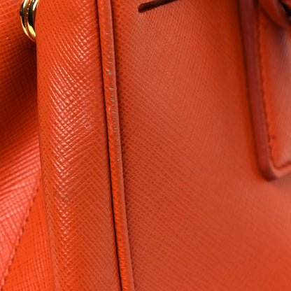 Prada Saffiano Small Galleria Double Zip Tote Papaya 17 of 20