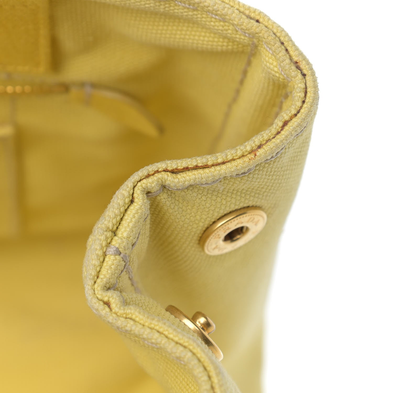 Prada Canvas Canapa Small Logo Tote Yellow 14 of 19