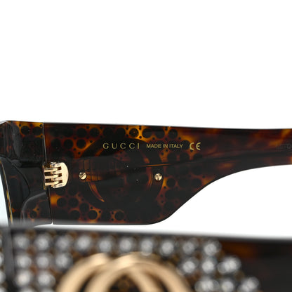 Gucci Acetate Crystal Oversize Hollywood Forever Sunglasses GG0144S Tortoiseshell 5 of 8